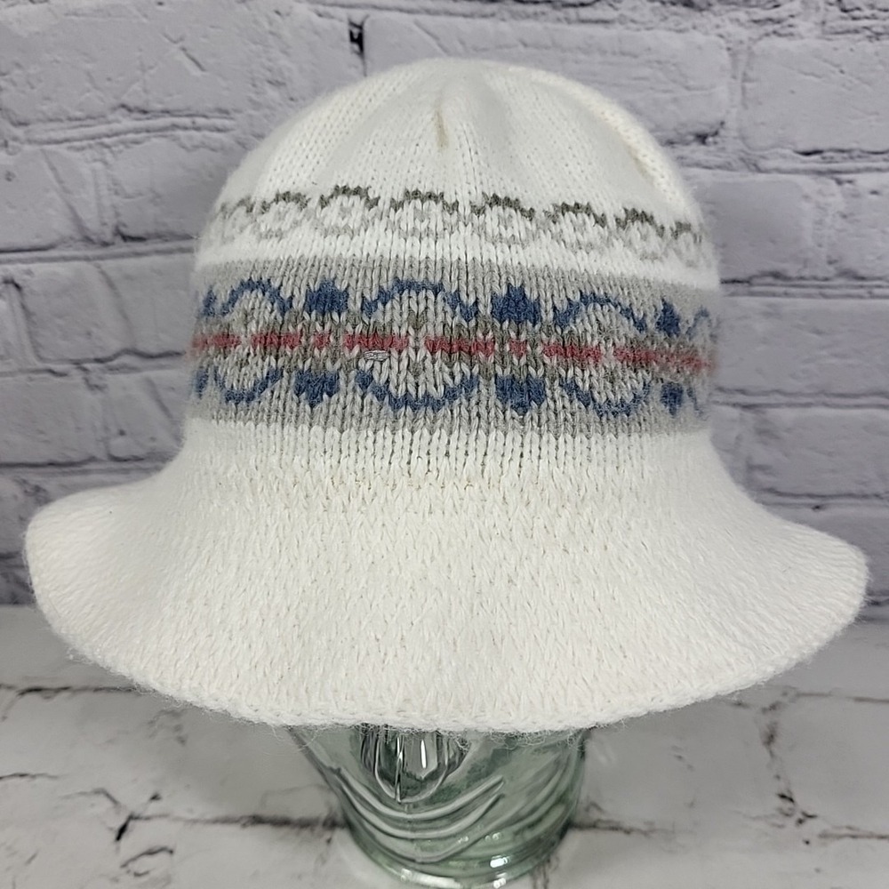 Vintage Grandoe Knit Bucket Hat Womens OSFM Nordic Fair Isle Cap